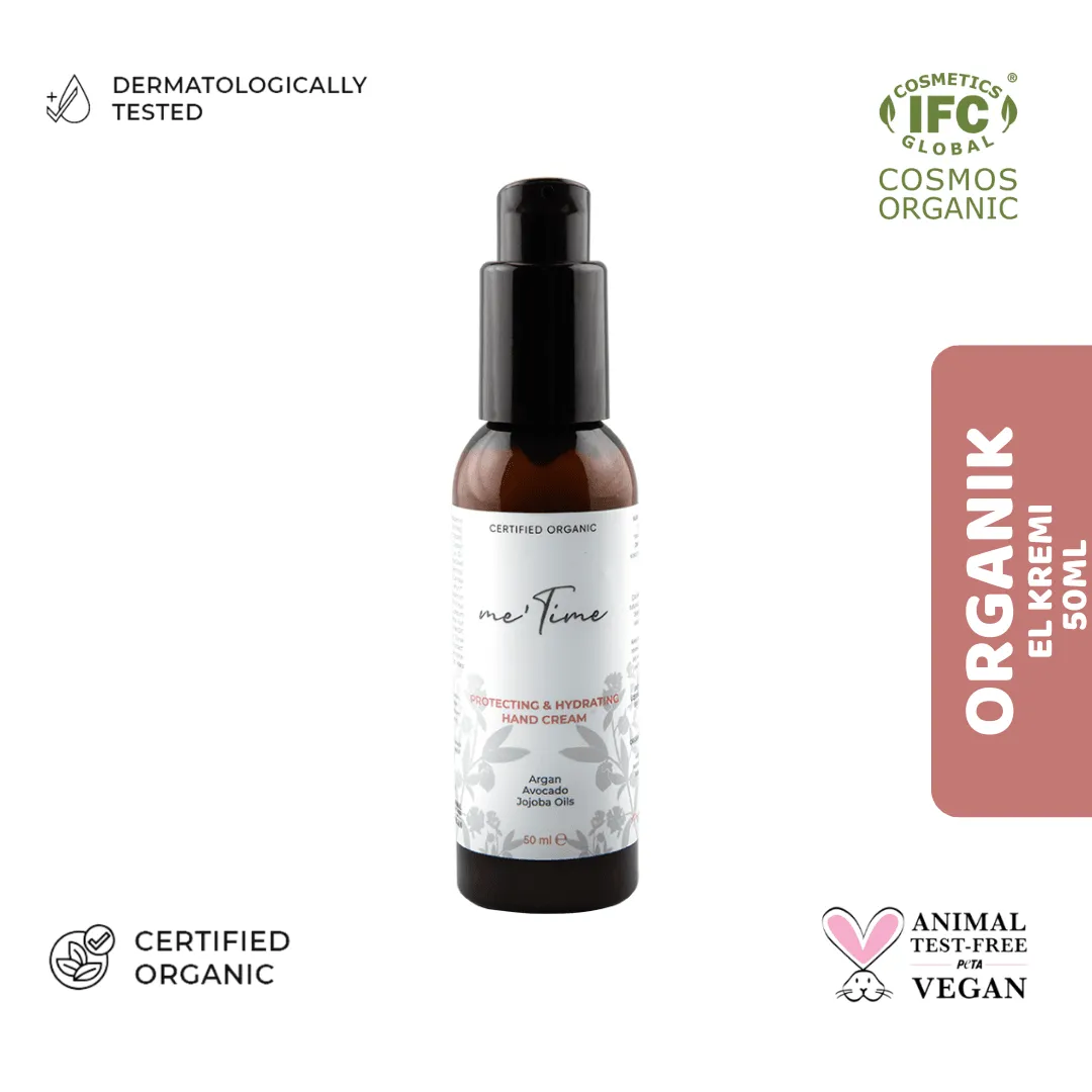 Me Time Organik El Kremi | Koruyucu, Nemlendirici, Yaşlanma & Sıkılaştırıcı Etkili El Kremi 50ml ürün ambalajı