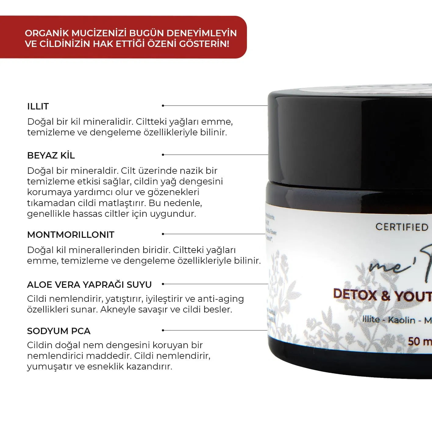 Me Time Organik Arındırıcı Kil Maskesi 50 ml — görsel 3