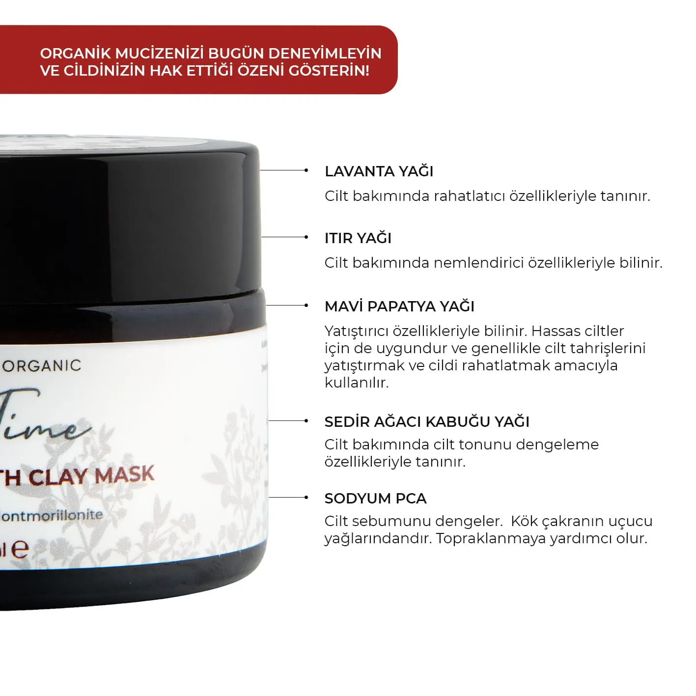 Me Time Organik Arındırıcı Kil Maskesi 50 ml — görsel 4